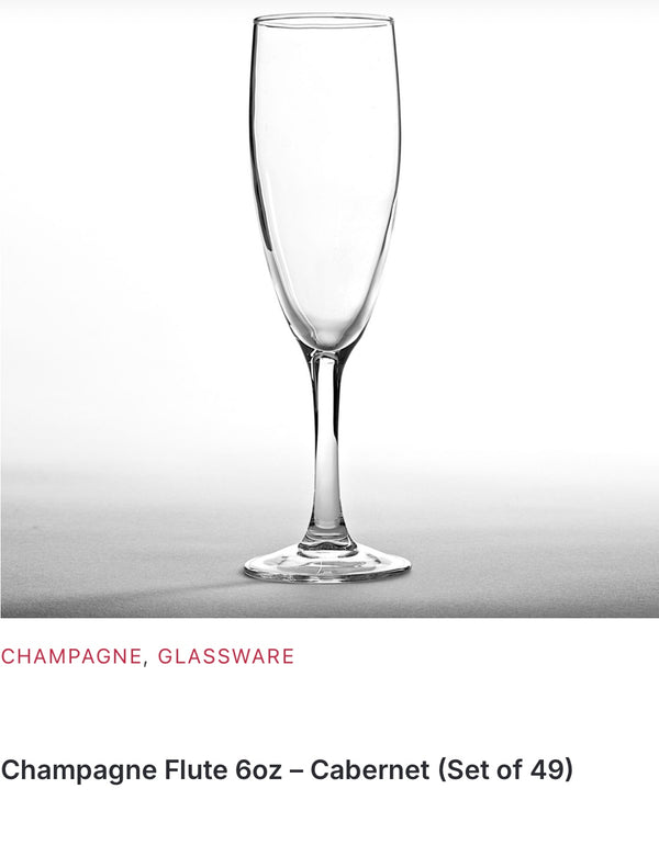 Champagne Flute 6oz - Cabernet (Set of 49)