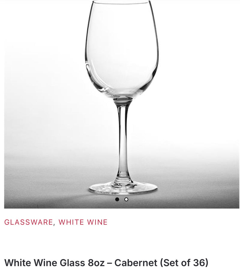 White wine glass 8oz - Cabernet (set of 36)